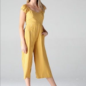NWT Angie Yellow Striped Jumpsuit